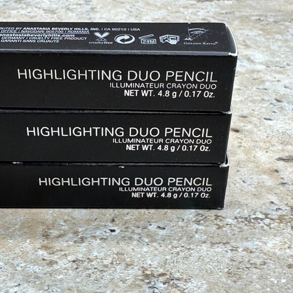 Lot Of 3 Anastasia Beverly Hills Shell/lace Highlighting Duo Pencil Camille/Sand - Picture 2 of 11
